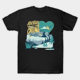 Adventure is calling Time to travel Wanderlust love Explore the world holidays vacation T-Shirt